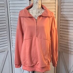 Pretty Garden Half Zip Up Pullover Sweater